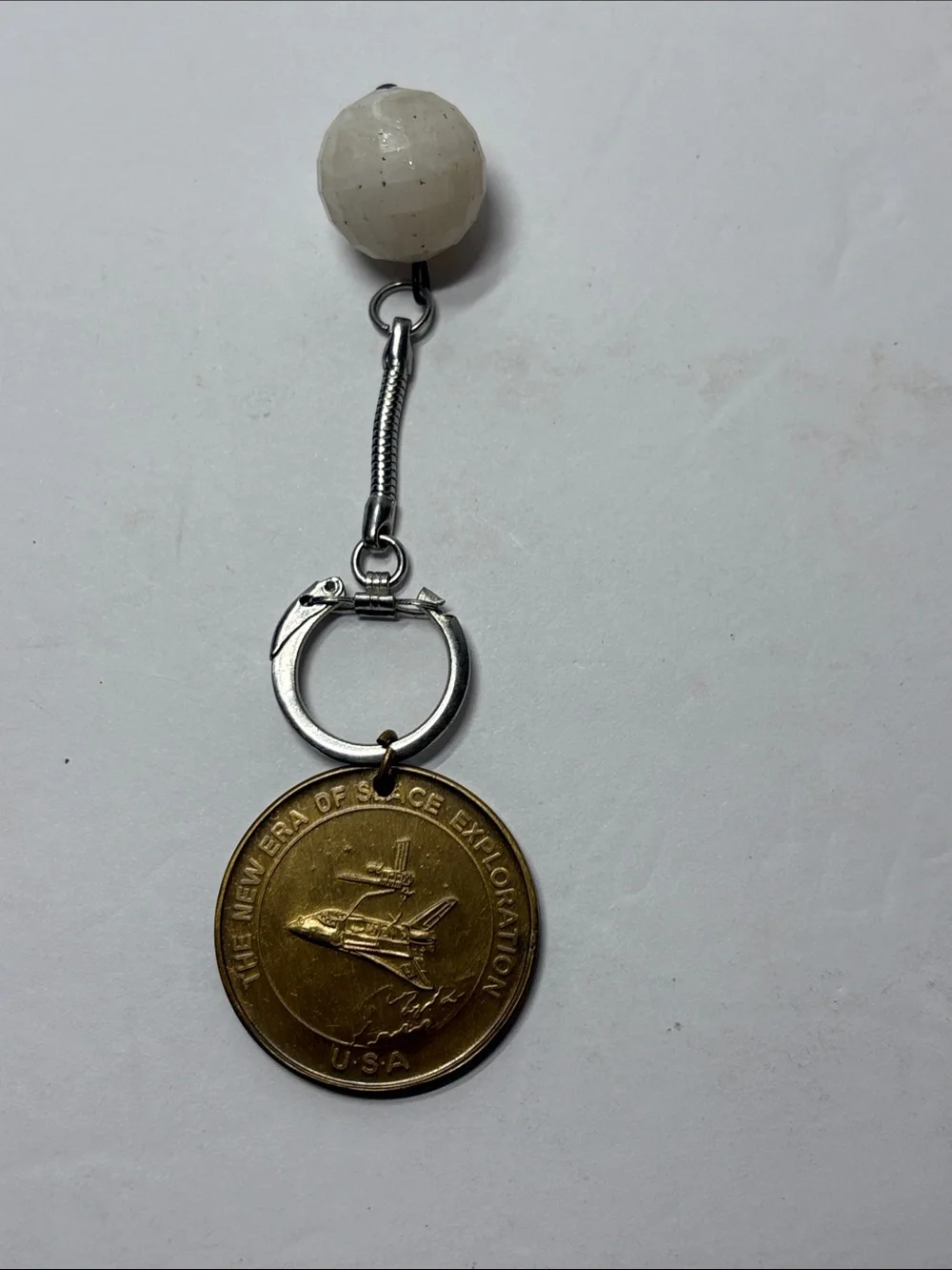 Kennedy Space Center Gold-Tone Space Shuttle Medal Coin Keychain